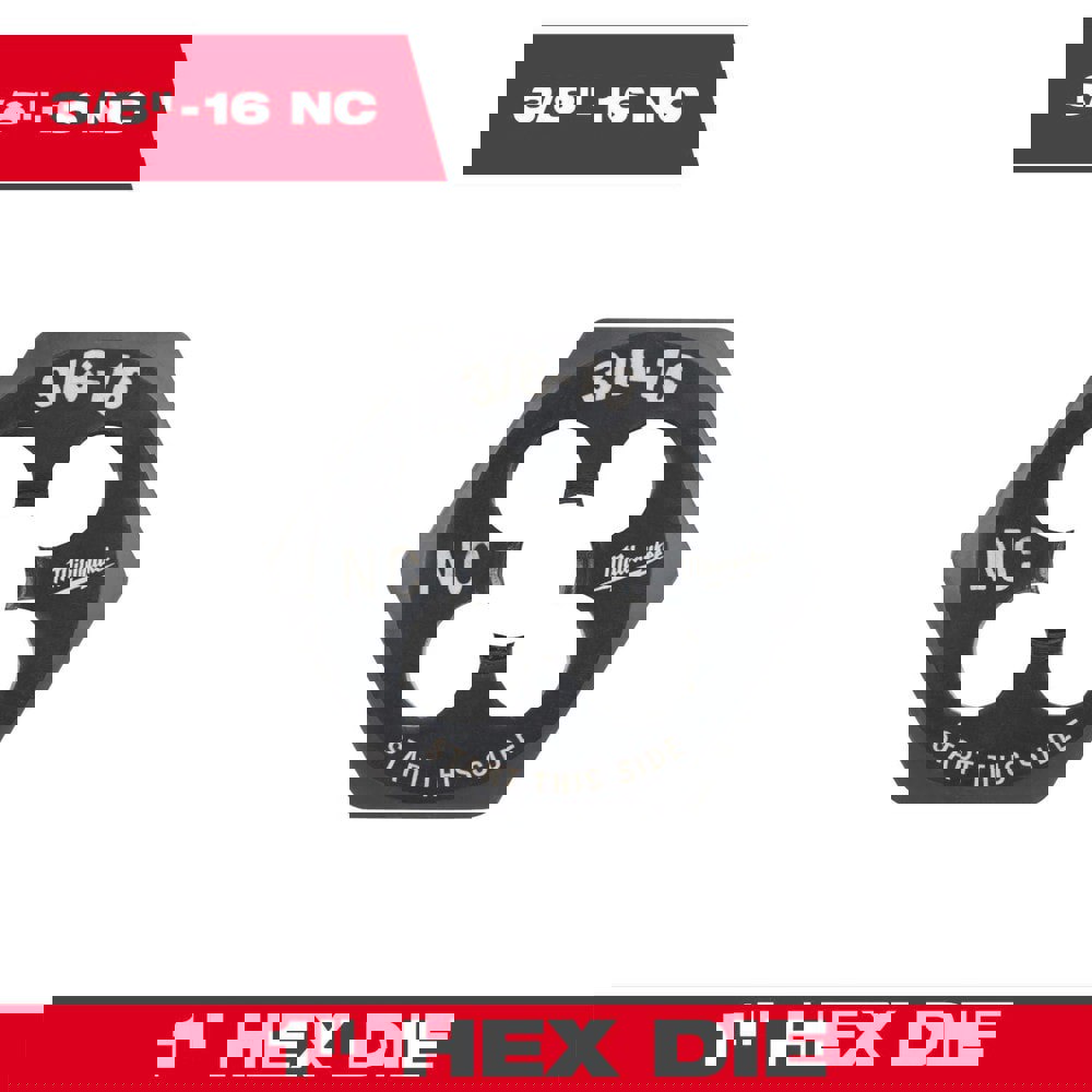 Hex Rethreading Dies; Thread Size (Inch): 3/8-16 ; Material: Carbon Steel ; Thread Direction: Right Hand ; Thread Standard: UNC ; Series: Hex-LOK ; Hex Size (Decimal Inch): 1.0000